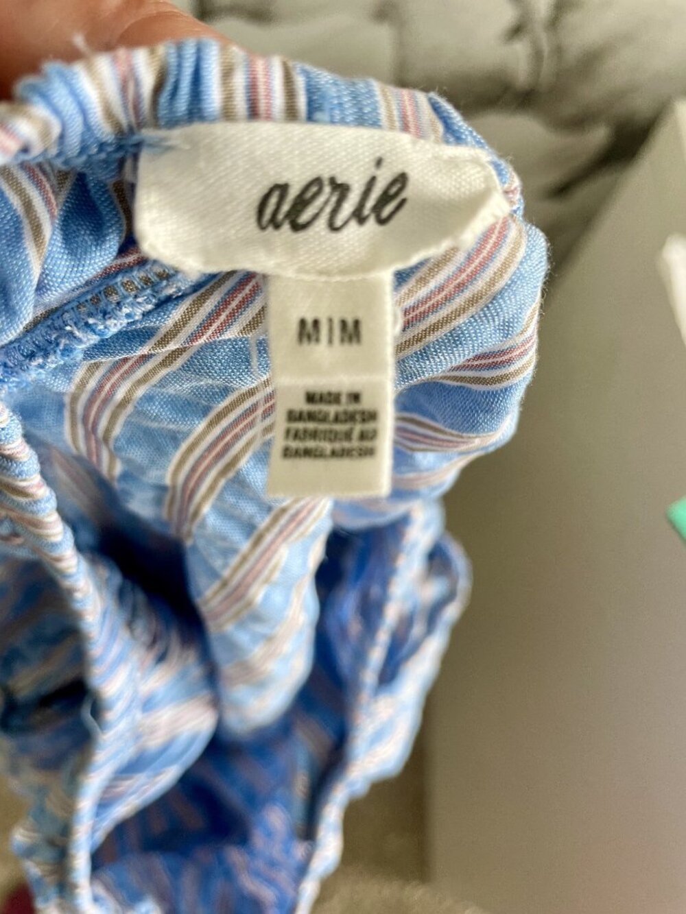 aerie Blue and White Striped Pajama Set - Picture 9 of 9